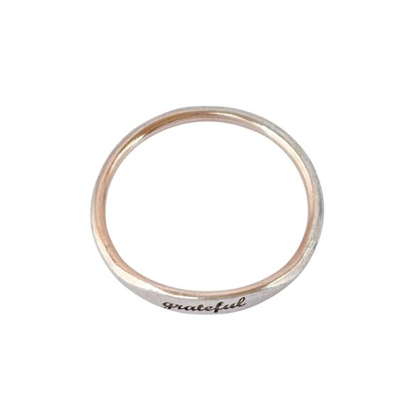 Vintage Worn Gold Plated Sterling Silver 925 Grateful Ring Size 7 - Picture 3 of 10